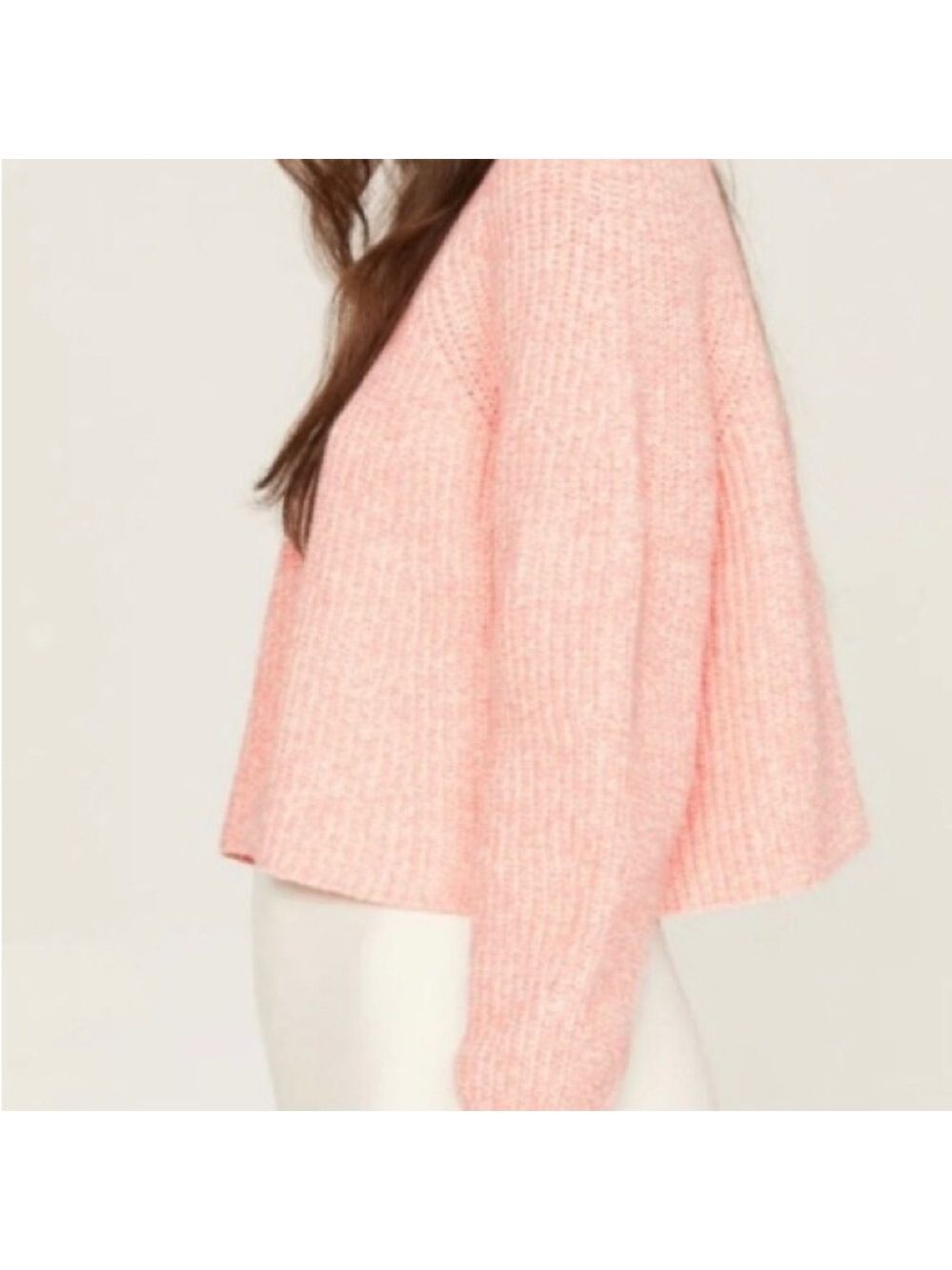 Club Monaco Pink Ribbed A-Line Sweater Small - Picture 2 of 7